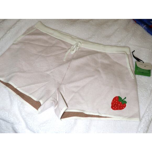 Kate Spade x Target Strawberry Knit Lounge Shorts NWT 1X Women's Pink Cream - Picture 14 of 16